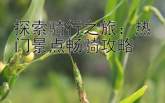 探索骑行之旅：热门景点畅骑攻略