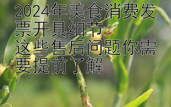 2024年美食消费发票开具细节  
这些售后问题你需要提前了解